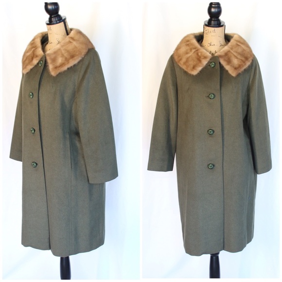 50s Raleighs Shawl Mink Collar SWING COAT - Picture 3 of 4